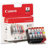 New, Pre-owned, Original Canon BCI-6 Standard Yield Multi-Color Ink Cartridge, 6-Pack