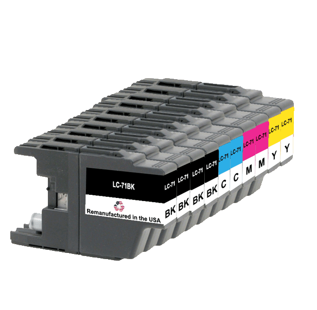 U.S. Remanufactured for Brother LC71 4 Black /  2 Each Color Ink Cartridges 10-pack