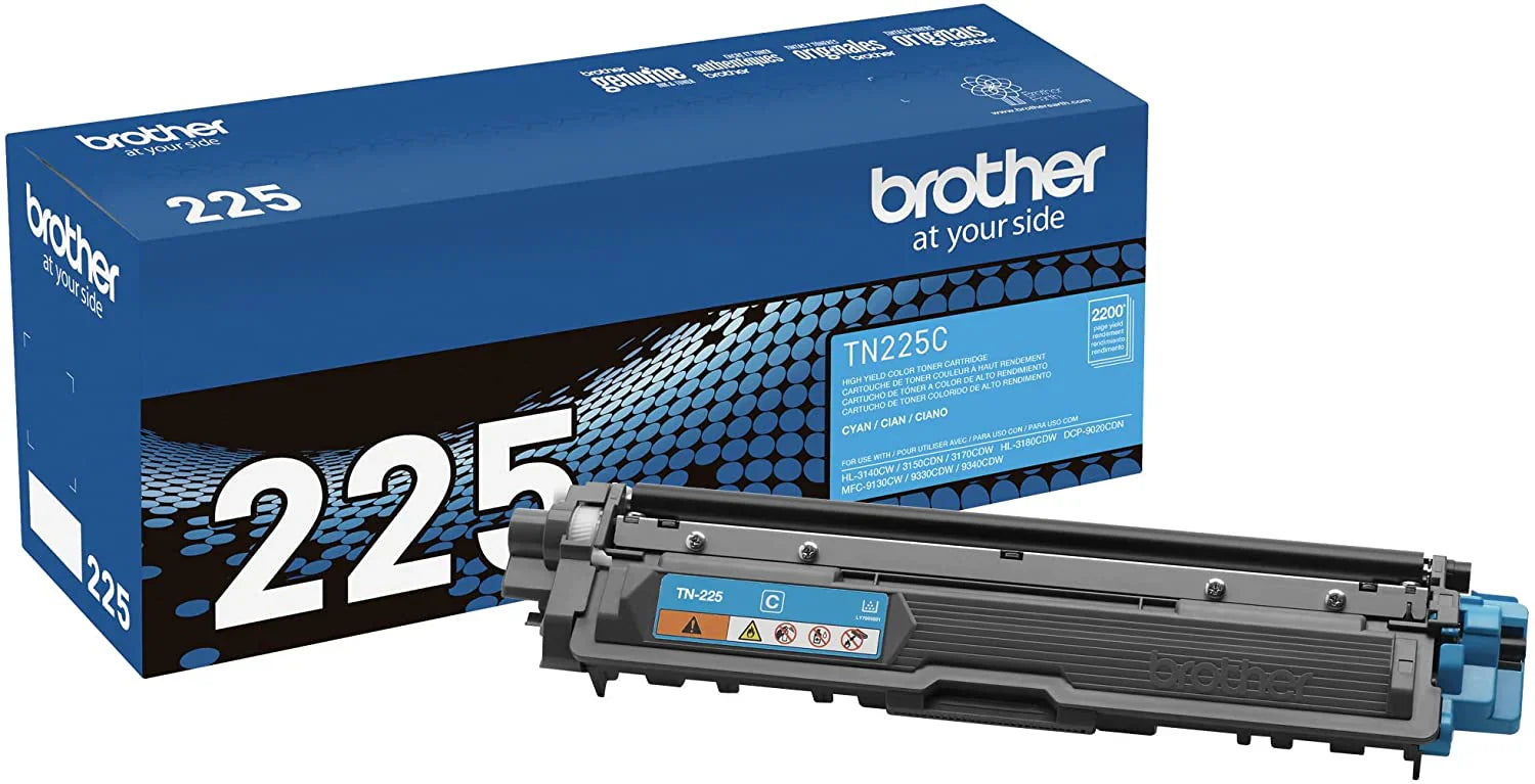 New, Pre-Owned - Brother TN-225C High-Yield Cyan Toner Cartridge