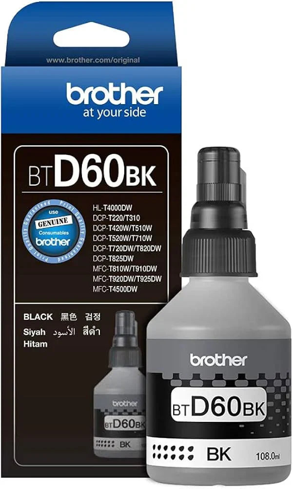 New, Pre-Owned - Brother BTDR60BK Ultra High Yield Black ink bottle