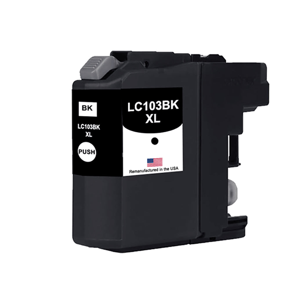 U.S. Remanufactured for Brother LC103BK XL High Yield Black Ink Cartridge