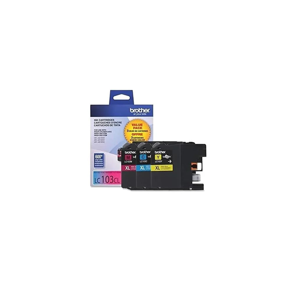 New, Pre-Owned - Brother LC103 High Yield Tri-Color Ink Cartridge-Pack-3