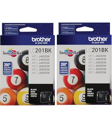 New, Pre-Owned - Brother LC201 Standard Yield Black Ink Cartridge-2-Pack