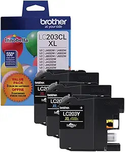 New, Pre-Owned - Brother LC203 High Yield Tri-Colour Ink Cartridge-3-Pack