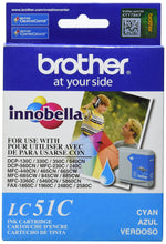 New, Pre-Owned - Brother LC51C Cyan Ink Cartridge