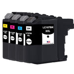 U.S. Remanufactured for Brother LC107BK Black / LC105 3 Colors XXL Super High Yield 4-Pack Ink Cartridges