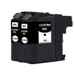 U.S. Remanufactured for Brother LC107BK XXL Super High Yield Black  Ink Cartridge Twin Pack