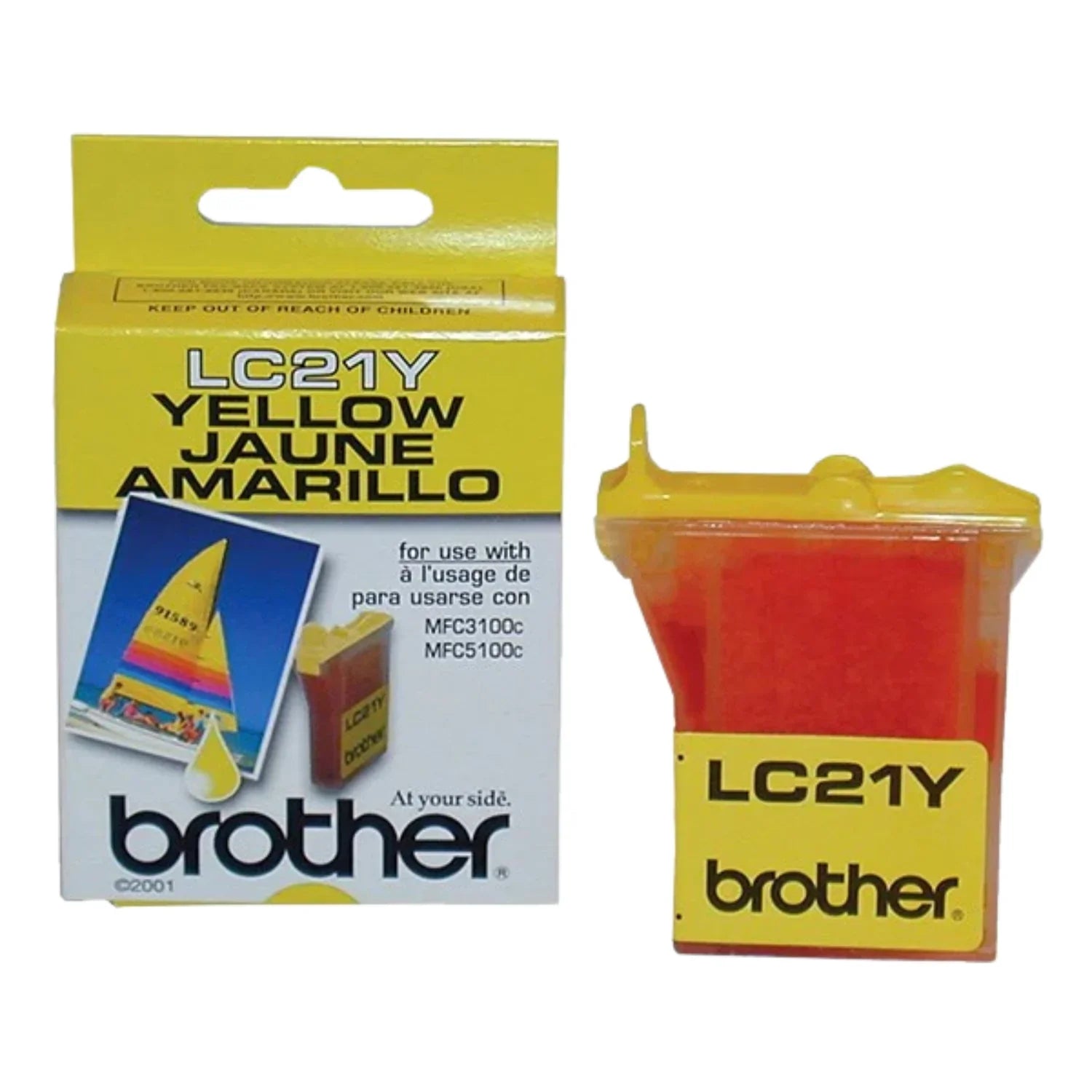 New, Pre-Owned - Brother LC21 Innobella Standard Yield Yellow Ink Cartridge, LC21Y