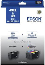 New, Pre-Owned - Epson 49XL Black & 49 Color Ink Cartridge, C13T10F996