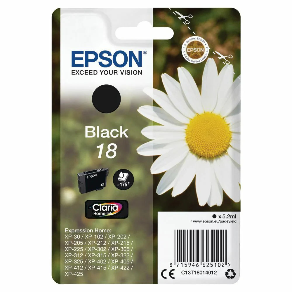 New, Pre-Owned - Epson 18 Standard Yield Yellow Ink Cartridge, C13T18044012
