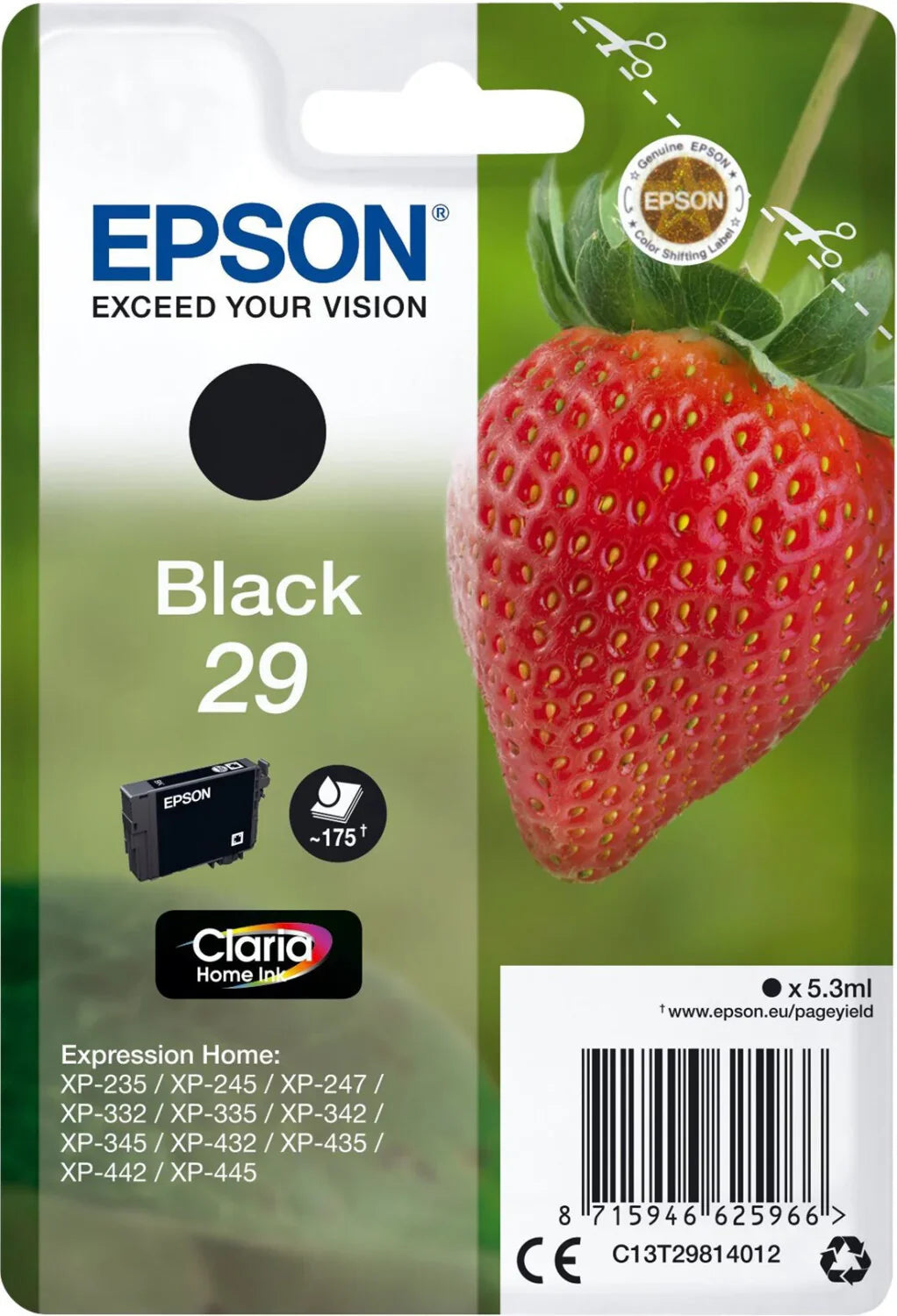 New, Pre-Owned - Epson 29 Black Ink Cartridge, C13T29814010
