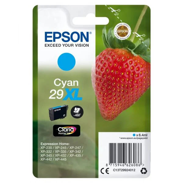 New, Pre-Owned - Epson 29XL Cyan Ink Cartridge, C13T299240
