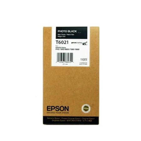New, Pre-Owned - Epson T6021 Standard Yield 110ml Photo Black Ink Cartridge, C13T602100
