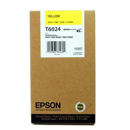 New, Pre-Owned - Epson T6024 Standard Yield 110ml Yellow Ink Cartridge, C13T602400