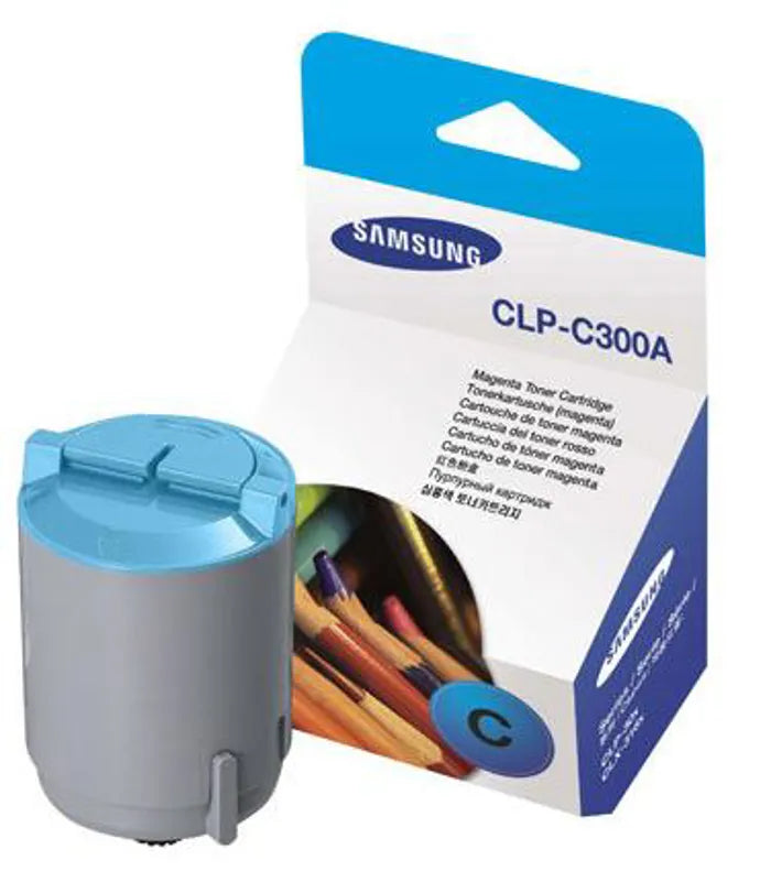 New, Pre-Owned - Samsung CLP-C300 Standard Yield Cyan Toner Cartridge, CLP-C300A