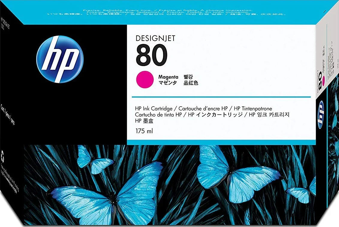 New, Pre-Owned - HP 80 175ml Magenta DesignJet Ink Cartridge, C4874A