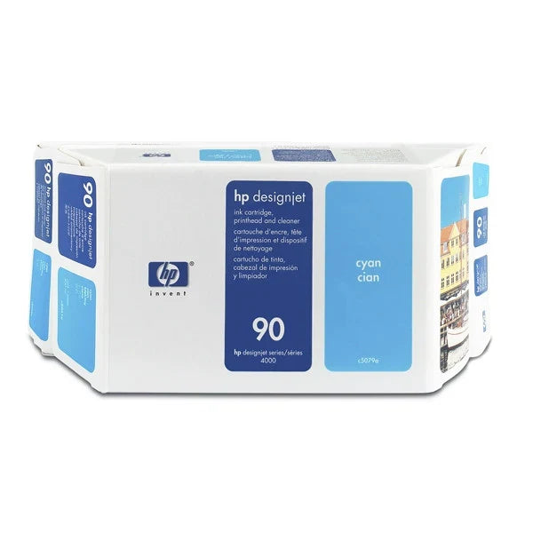 New, Pre-Owned - HP 90 400ml Value Pack Cyan Ink Cartridge, Printhead and Cleaner C5079A