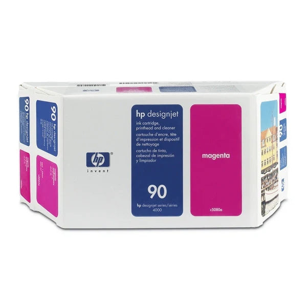 New, Pre-Owned - HP 90 400ml Value Pack Magenta Ink Cartridge, Printhead and Cleaner C5080A