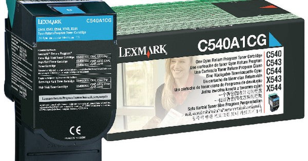 New, Pre-Owned - Lexmark Cyan Return Program Toner Cartridge, C540A1CG