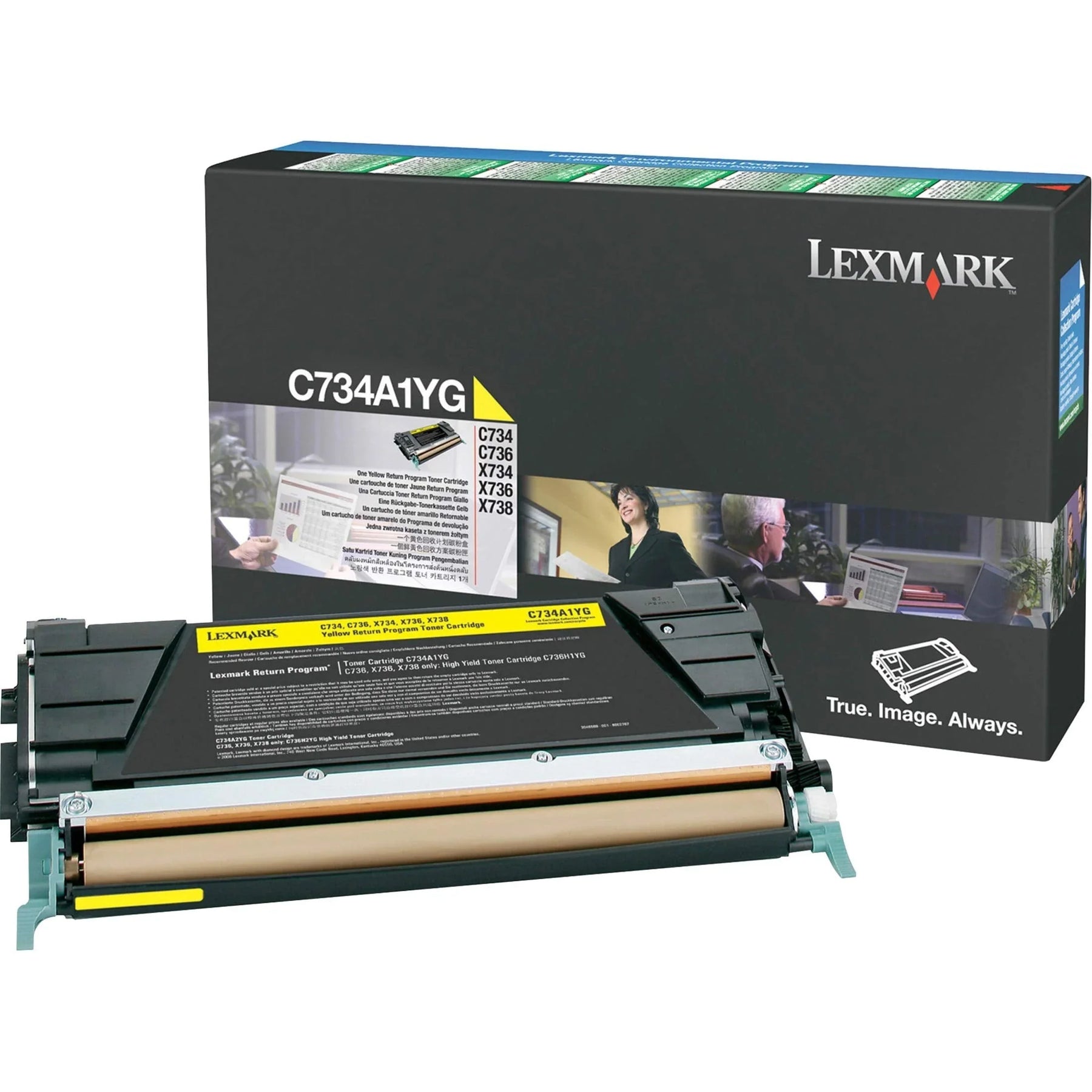 New, Pre-Owned - Lexmark C734A1YG Standard Yield Yellow Toner Cartridge