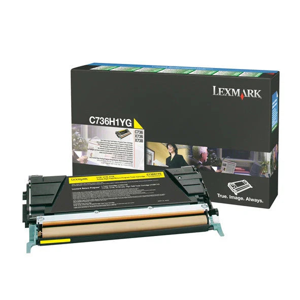 New, Pre-Owned - Lexmark C736/X736 High Yield Yellow Toner Cartridge ,C736H1YG