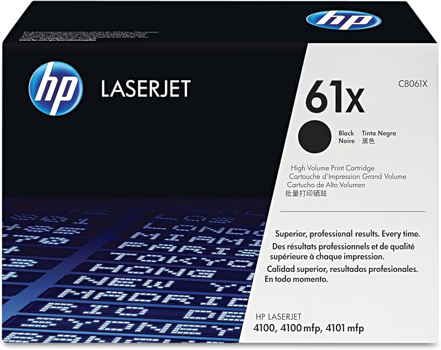 New, Pre-Owned - HP 61X High Yield Black Toner Cartridge, C8061X (10k pages)