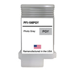 U.S. Remanufactured for Canon PFI-106PGY 130ml Photo Gray Ink Cartridge