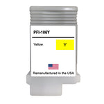 U.S. Remanufactured for Canon PFI-106Y 130ml Yellow Ink Cartridge