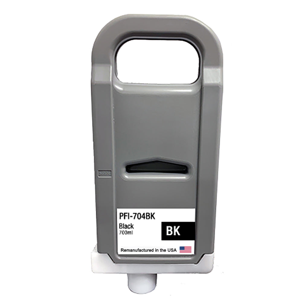 U.S. Remanufactured for Canon PFI-704BK 700ml Black Ink Cartridge