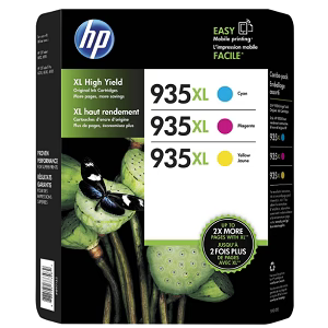 New, Pre-Owned - HP 935XL Cyan, Magenta, Yellow Ink Cartridges-3 Pack