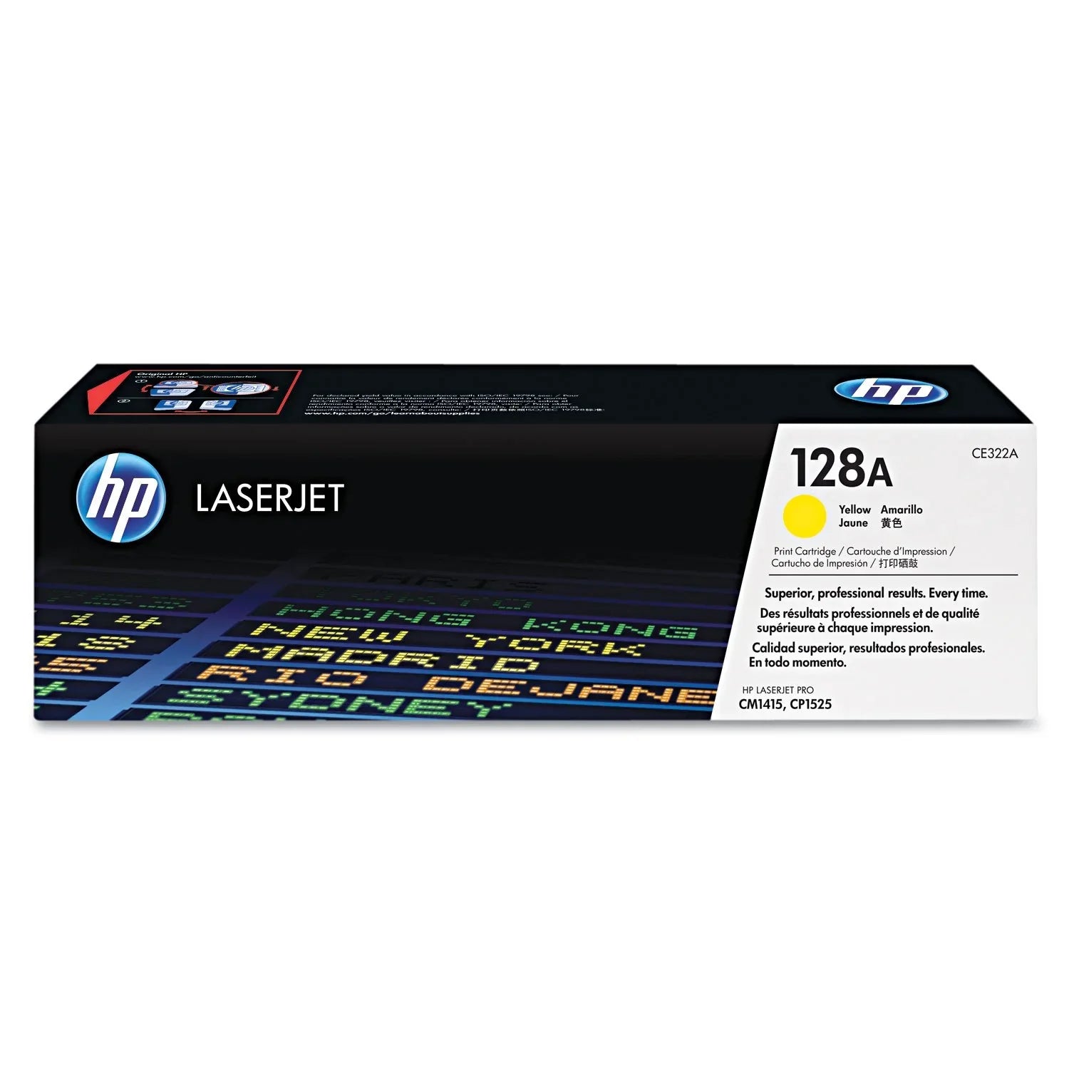 New, Pre-Owned - HP 128A Standard Yield Yellow Toner Cartridge, CE322A