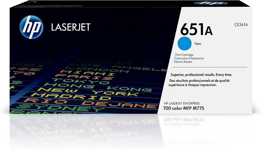 New, Pre-Owned - HP 651A Standard-Yield Cyan Toner Cartridge, CE341A