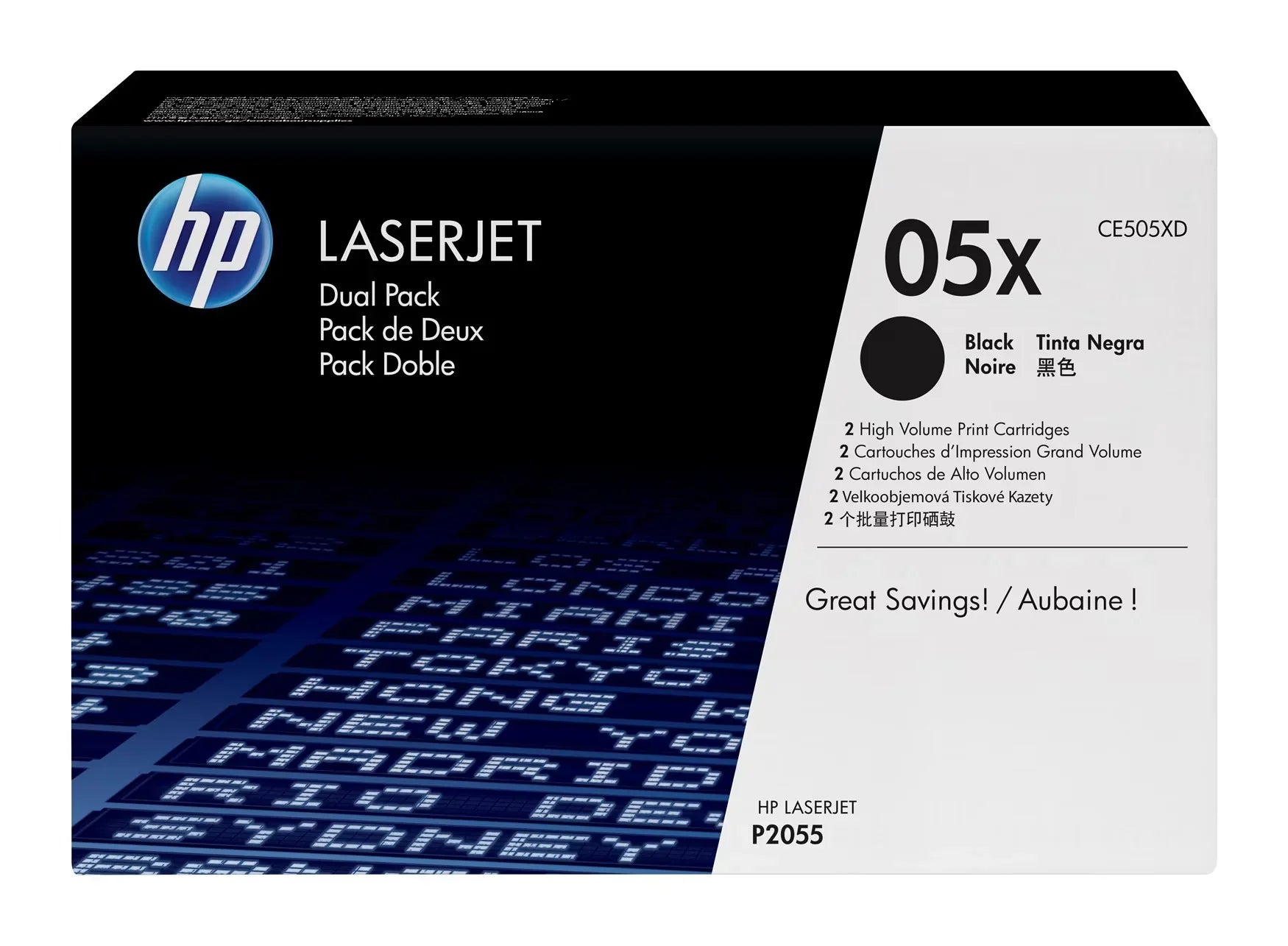 New, Pre-Owned - HP 05X Dual High Yield Black LaserJet Toner Cartridge, CE505XD