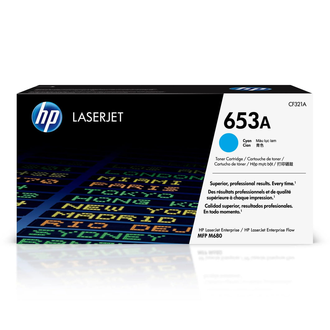 New, Pre-Owned - HP 653A Standard-Yield Cyan Toner Cartridge, CF321A