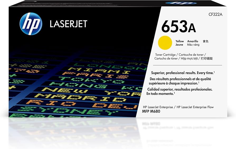 New, Pre-Owned - HP 653A Standard-Yield Yellow Toner Cartridge, CF322A