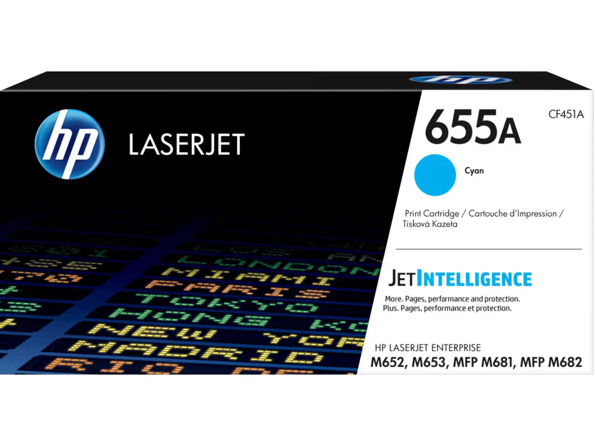New, Pre-Owned - HP 655A Standard Yield Cyan Toner Cartridge, CF451A