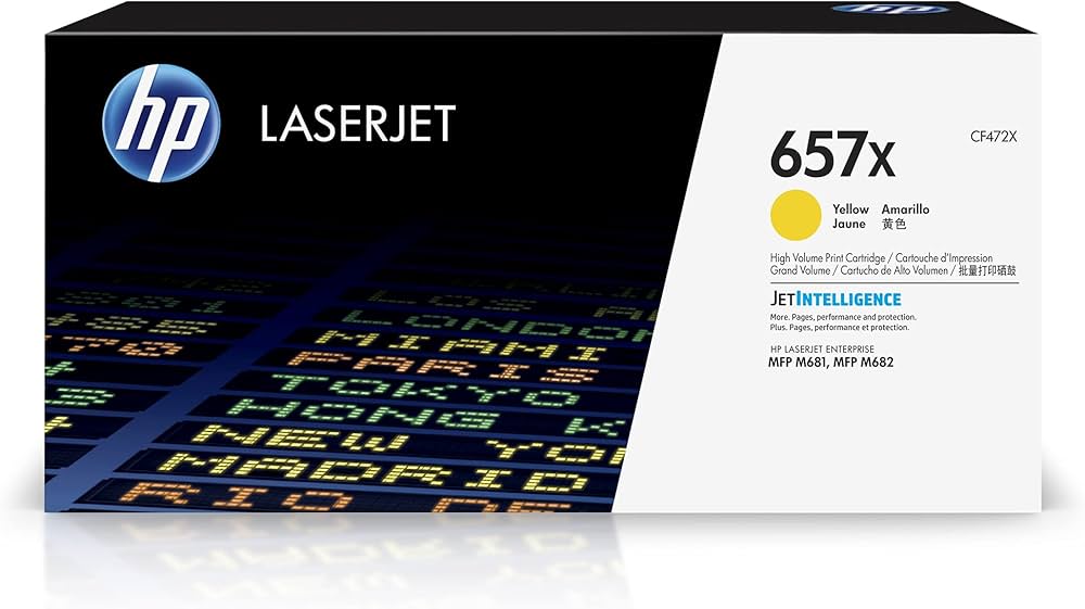 New, Pre-Owned - HP 657X High Yield Yellow LaserJet Toner Cartridge, CF472X
