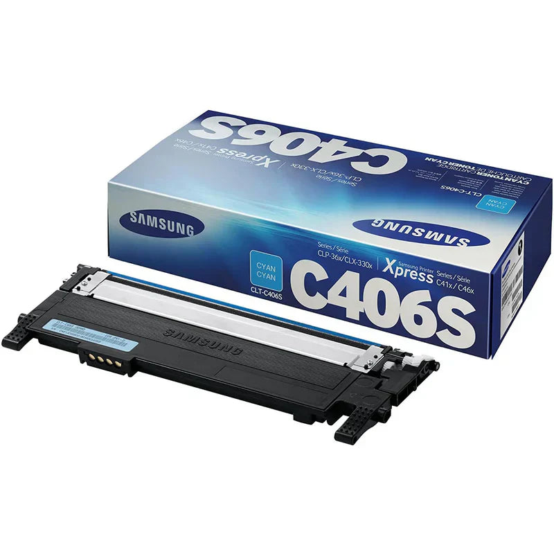 New, Pre-Owned - Samsung Samsung C406 Standard Yield Cyan Toner Cartridge, CLT-C406S