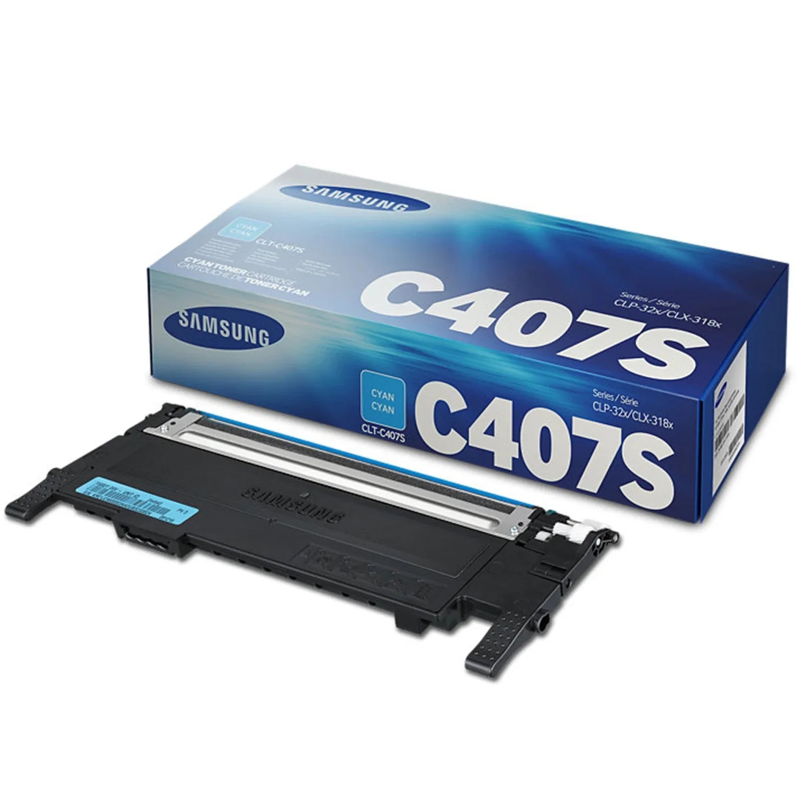 New, Pre-Owned - Samsung C407 Standard Yield Cyan Toner Cartridge, CLT-C407S