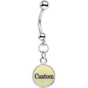 Custom Glow in the Dark Personalized Name Dangle Belly Ring