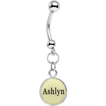 Custom Glow in the Dark Personalized Name Dangle Belly Ring