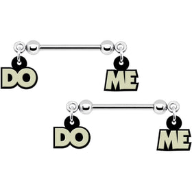 14G 5/8 Glow in the Dark Do Me Nipple Ring Set