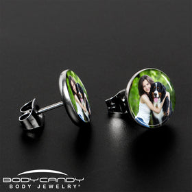 Custom Full Color Photo Stud Earrings