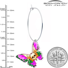 Butterfly Skull Hoop Earrings by Onyx O