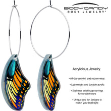 Butterfly Wing Hoop Earrings by Onyx O