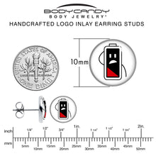 Battery Empty Stud Earrings by Onyx O