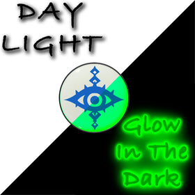 Black Anodized Evil Eye Glow in the Dark Stud Earrings by Onyx O