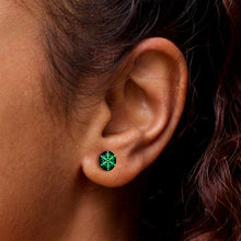 Black Anodized Glow in the Dark Holiday Snowflake Stud Earrings by Onyx O