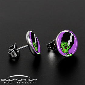Bride of Frankenstein Stud Earrings by Onyx O