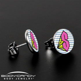 Hot Pink Cool S Stud Earrings by Onyx O